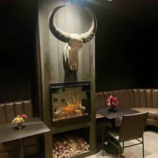 Indoor seating by the fire