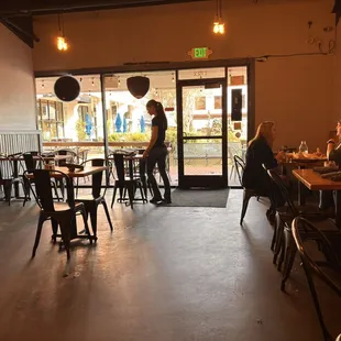 View of the restaurant from the bench bistro table we sat at.