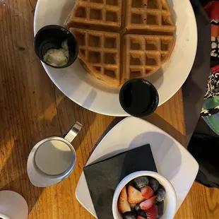 Waffle and fruit
