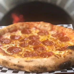 a pepperoni pizza
