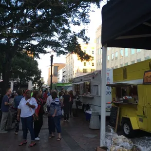 Food Trucks lined up on Laura