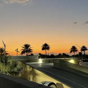 Sunset from the rooftop parking lot