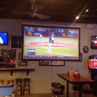 Giant Screen and 16 more TV's. Come enjoy the Action