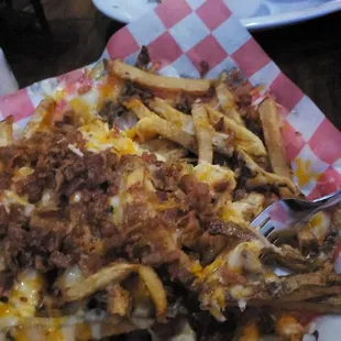 Loaded fries and quesadilla
