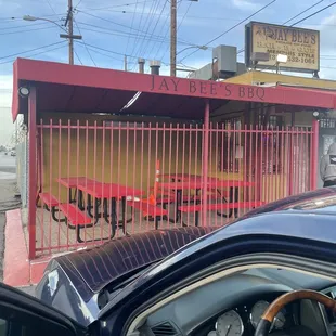 Outside area. However, due to the pandemic it no longer is accessible.