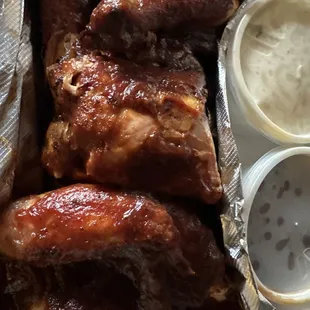 1/2 chicken 1/2 ribs plate