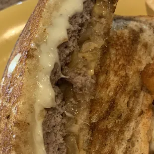 Inside my patty melt ! Very good