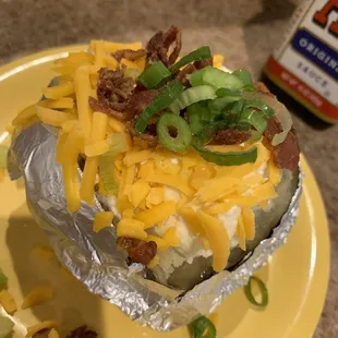 Loaded baked potato ! Delicious even ate the skin it was so good!