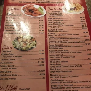 menu