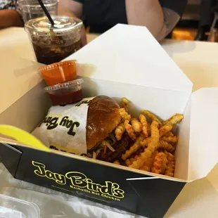 Chicken sandwich and fries
