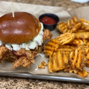 Lg hot chicken sandwich