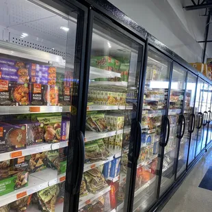 Aisle of frozen foods