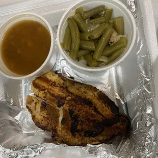 Blackened tilapia with beans &amp; green beans - dry, bland, overcooked fish