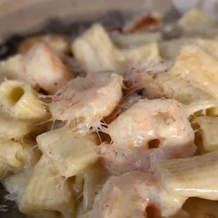 Brunetti's traditional Alfredo with shrimp