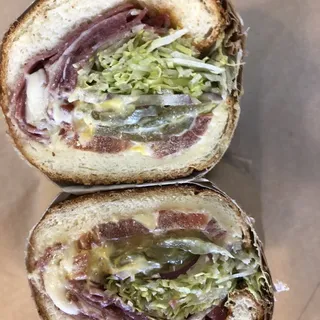 Baked Salami and Cheese Sandwich