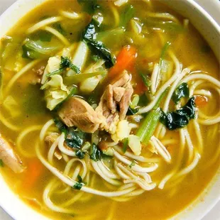 Warm Chicken Thukpa (noodle soup)