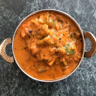 Tofu Tika Masala with rice. Also got the garlic Naan!