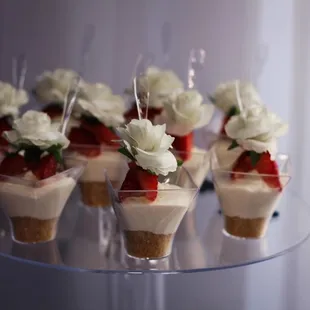 a display of desserts