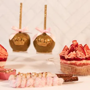 a variety of desserts