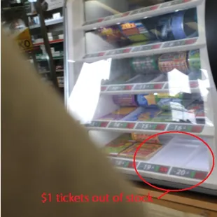 We had three $1 Free Ticket winnings, but the owner forced us to buy the more expensive scratchers instead of giving us cash