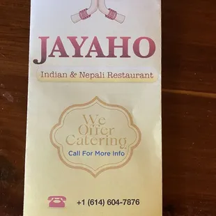 Menu front