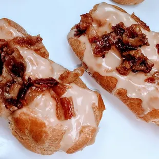 Maple bacon eclairs available on #FreestyleFridays and #StickybunSaturdays