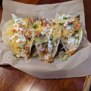 The tacos here are out of this world, they're not on the menu but they are advertised on the wall.