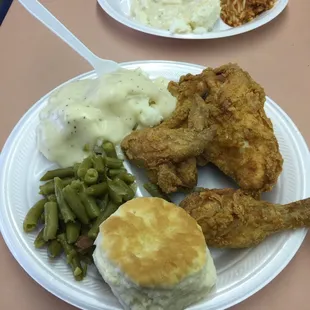 two plates of food on a table