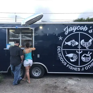 The outside of the food truck