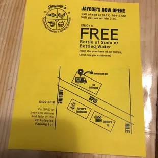 a free bottle of water