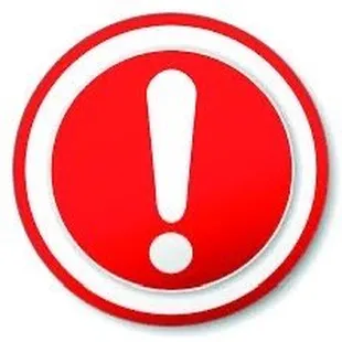 a red exclamation sign