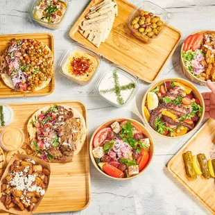 SALADS, GYROS, DONER KEBABS , GREEK DIPS , DOLMAS , FRIES, PITAZ , VEGETARIAN CHICKPEAS