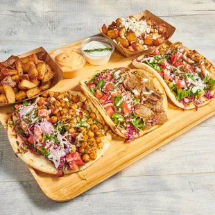 Gyros on Pita and Greek Fries Your Way with Feta or Just Spices