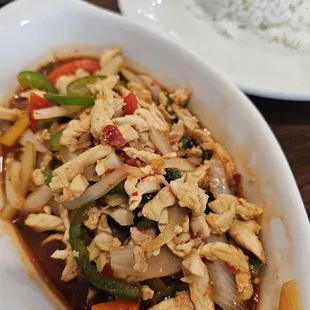 Pud Kra Prow (Basil) with chicken