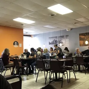 people sitting at tables