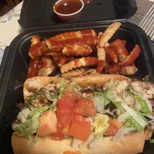 Jerk Chicken and Shrimp philly