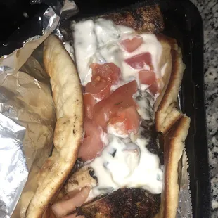 Jerk chicken gyro (today&apos;s special)