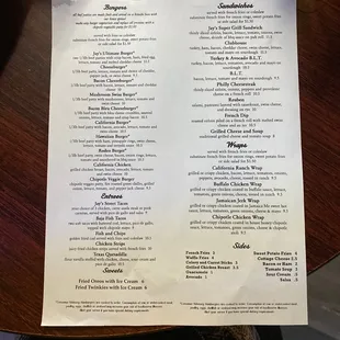 Post Covid-19 dine-in menu