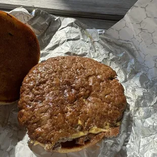 Two patties with cheese