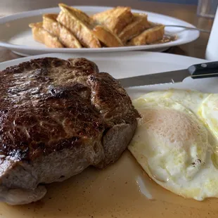 Steak, eggs, French toast = $15 ?!?! Amazing