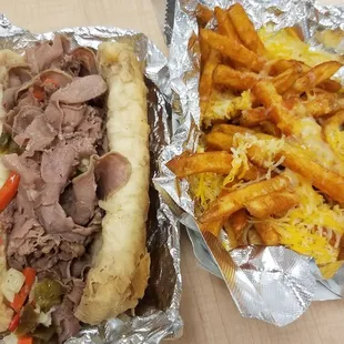 Italian beef and cheese fries