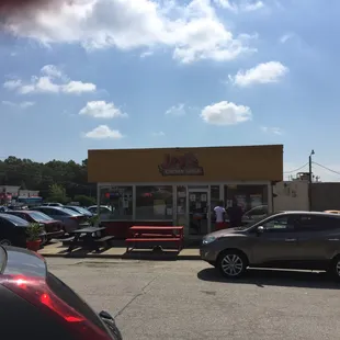 Store front, a deceptively peaceful scene.