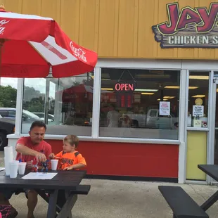 Our customers love to eat outside on a beautiful day!