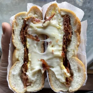 Bacon egg &amp; cooper sharp on Kaiser