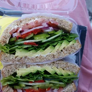 Jay's veggie sandwich on wheat, a work of art!