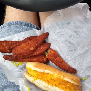 They have great Hot Dogs and Fiery Chicken Fingers.