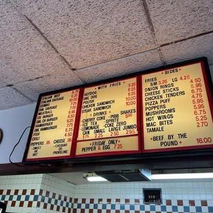 Menu board