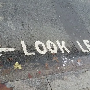 a look left sign