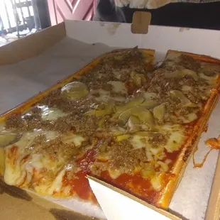 a pizza in a box