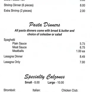 Updated 2018 menu